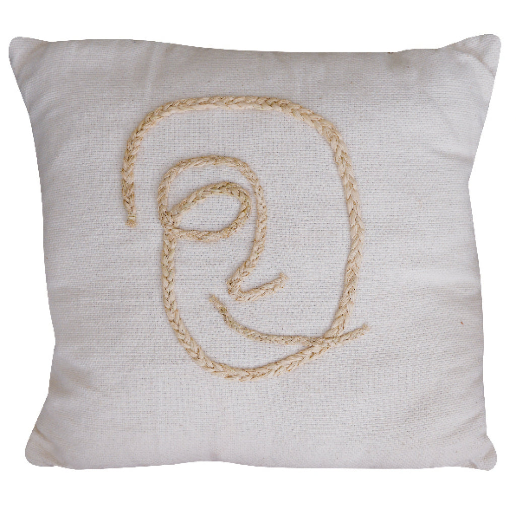 Coussin Coton + Broderie Carré - honoredeco
