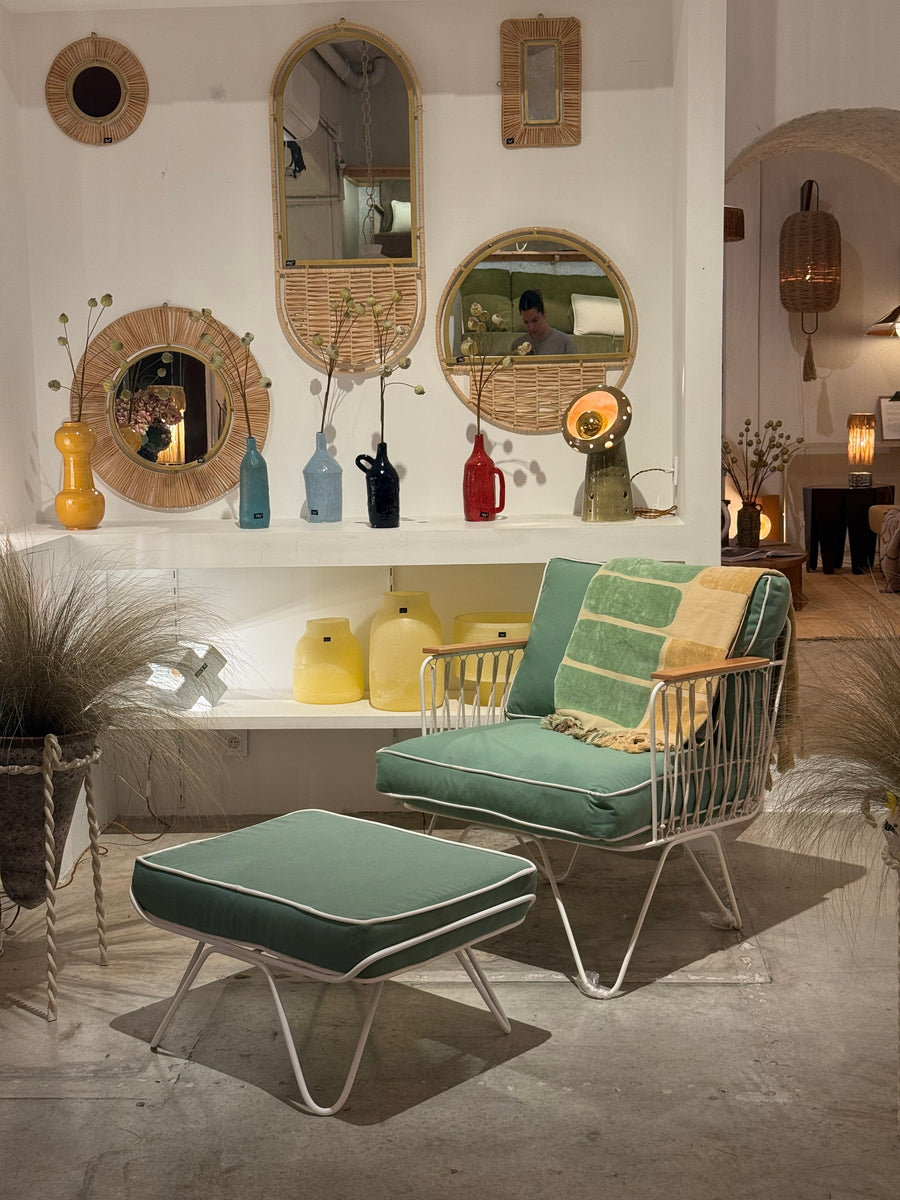 Decorative objects are styled as they would be in a real home.