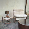 fauteuil_coton_ecru_design fer brun