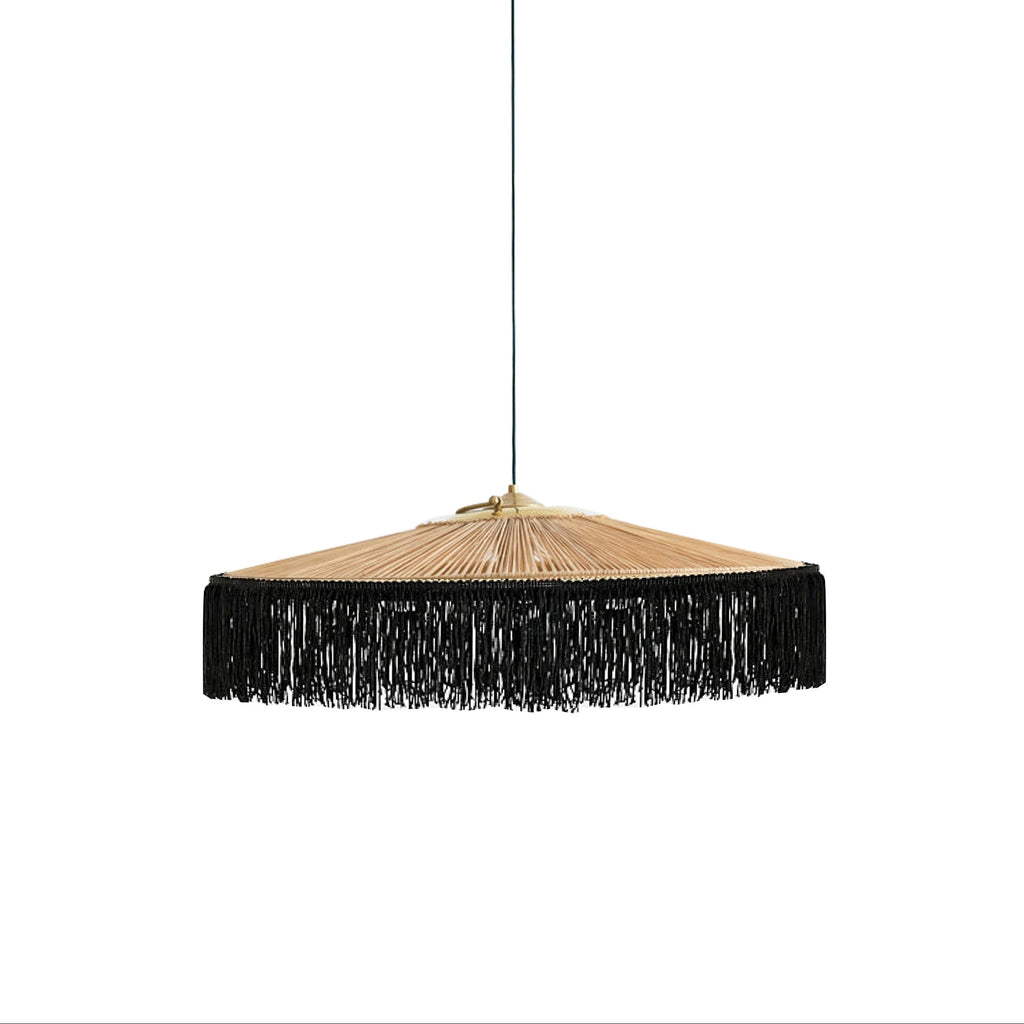 suspension parasol frange noir