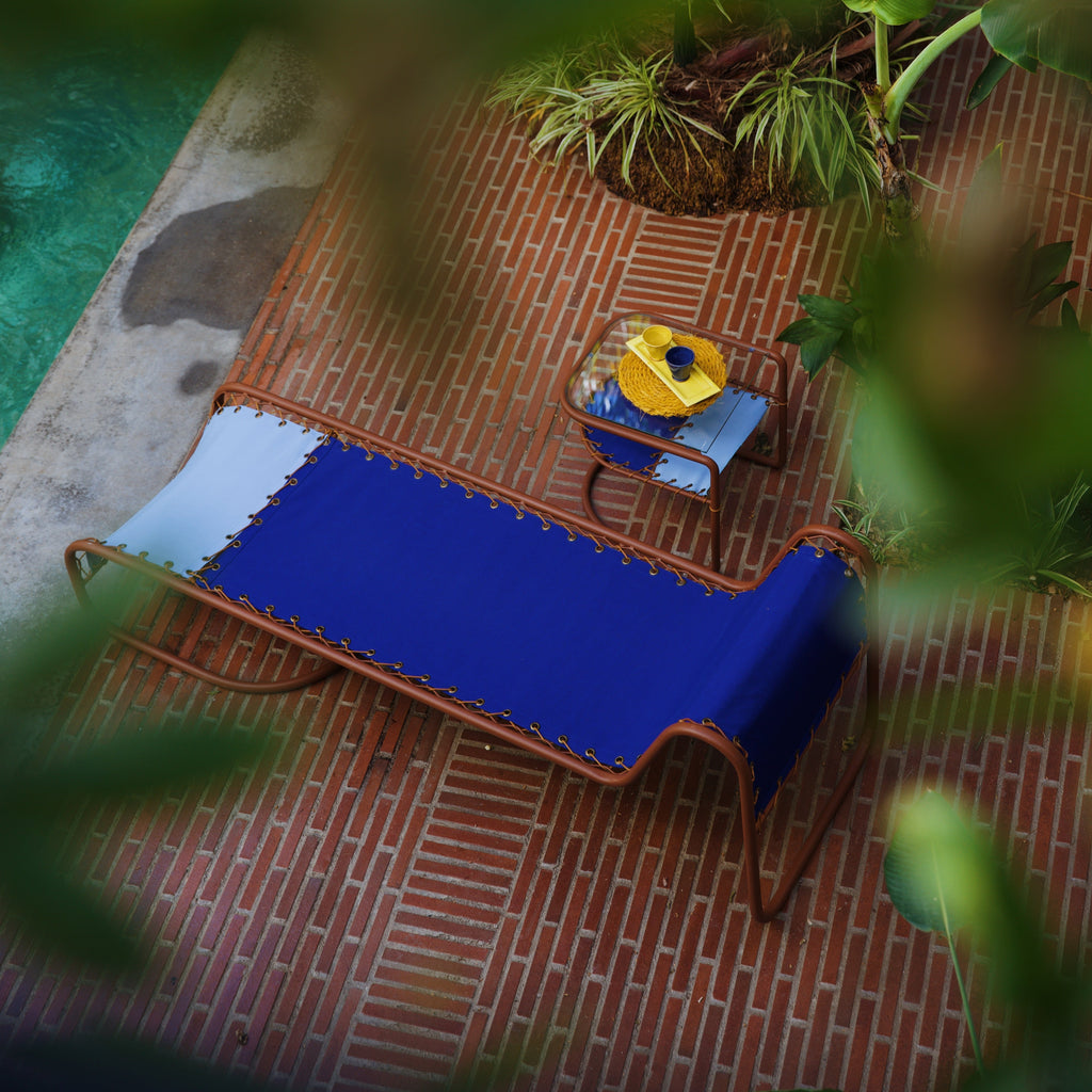 transat bleu ciel marine fer brun piscine casa honoré outdoor exterieur