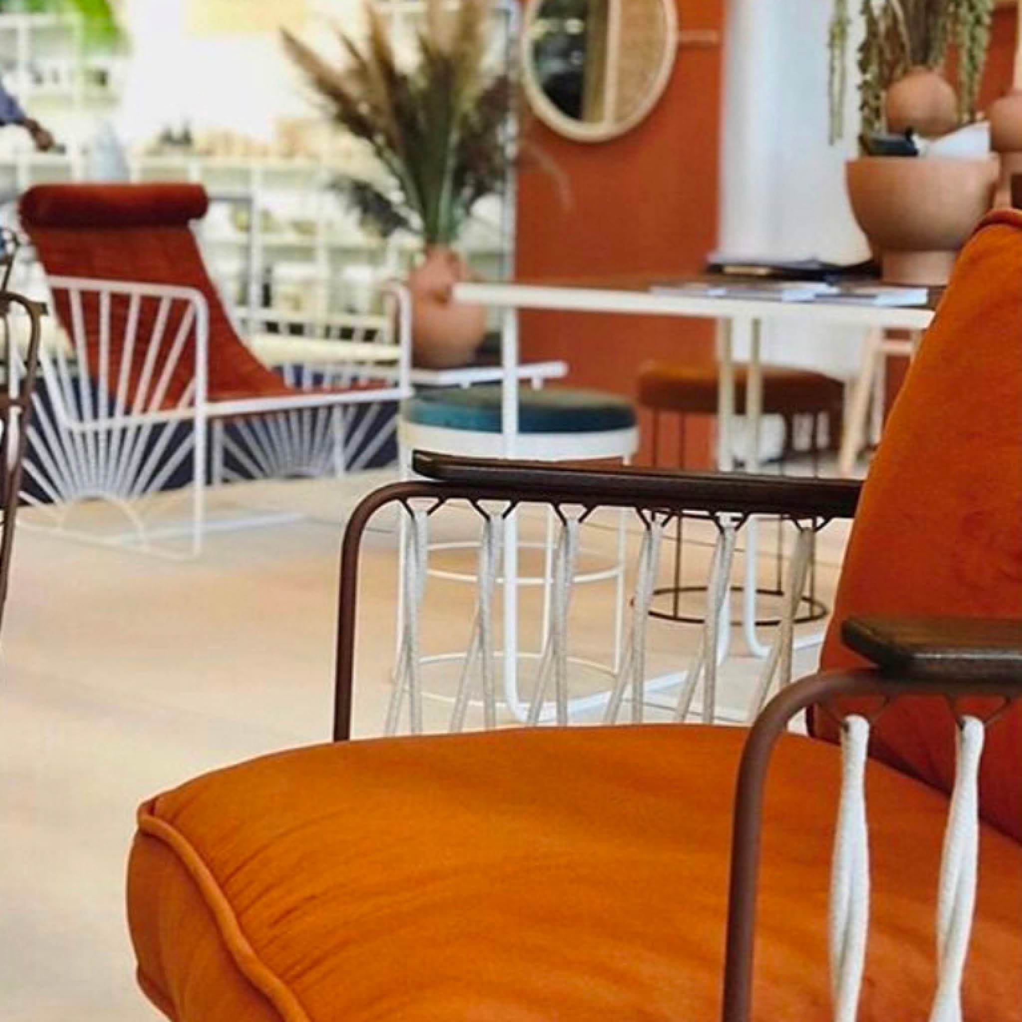 Fauteuil Croisette velours milleraies